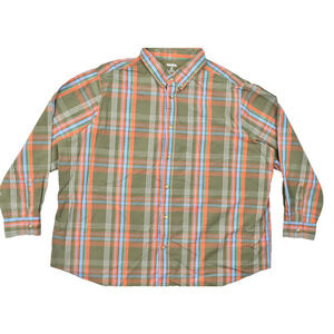 KingSize Big & Tall Plaid Button Down Shirt Size 3XL Casual Long Sleeve Cotton